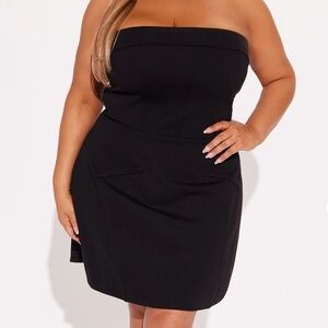 Fashion Nova Mia Double Lined Tube Ponte Mini Dress - Black. Size XL